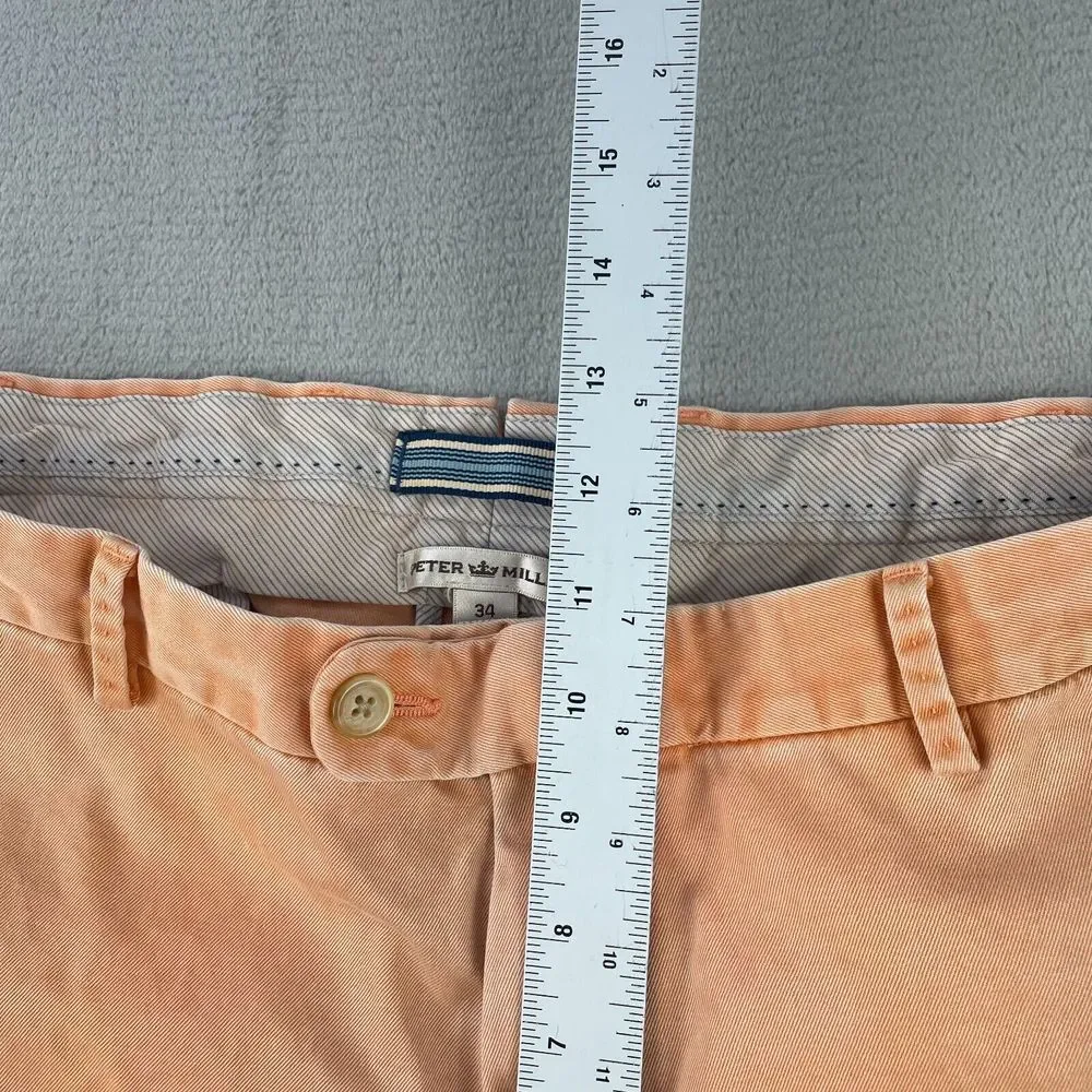 Peter Millar Crown Crafted Pants Men‎ 34x33 Faded Orange Chino Golf Casual Pima